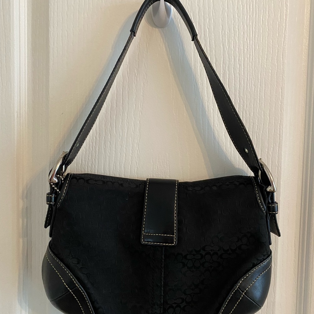 Coach Mini Signature Hobo Black Shoulder Bag - Picture 5 of 10